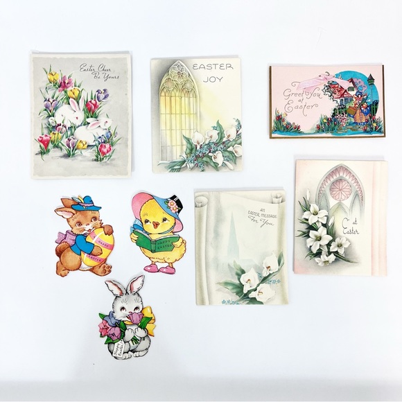 Easter Cards Vintage Forget-Me-Not & USA Made Cards Assortment 8 - Picture 1 of 10